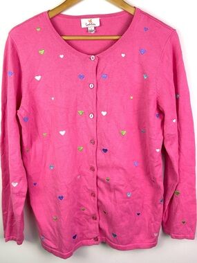 Quacker Factory heart embroidered cardigan size S - will also fit M